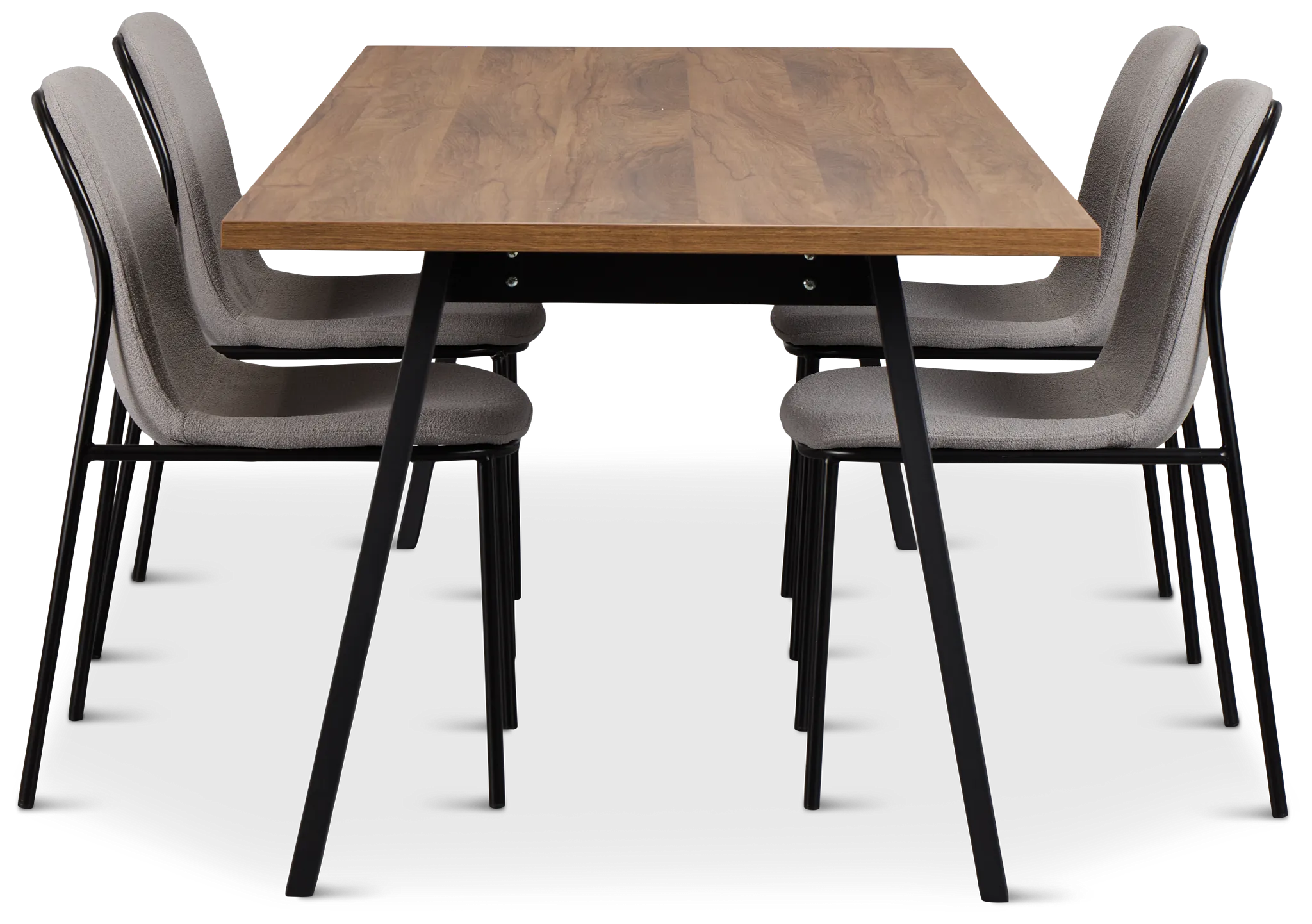 Trento Mid Tone 94" Rectangular Table & 4 Upholstered Chairs