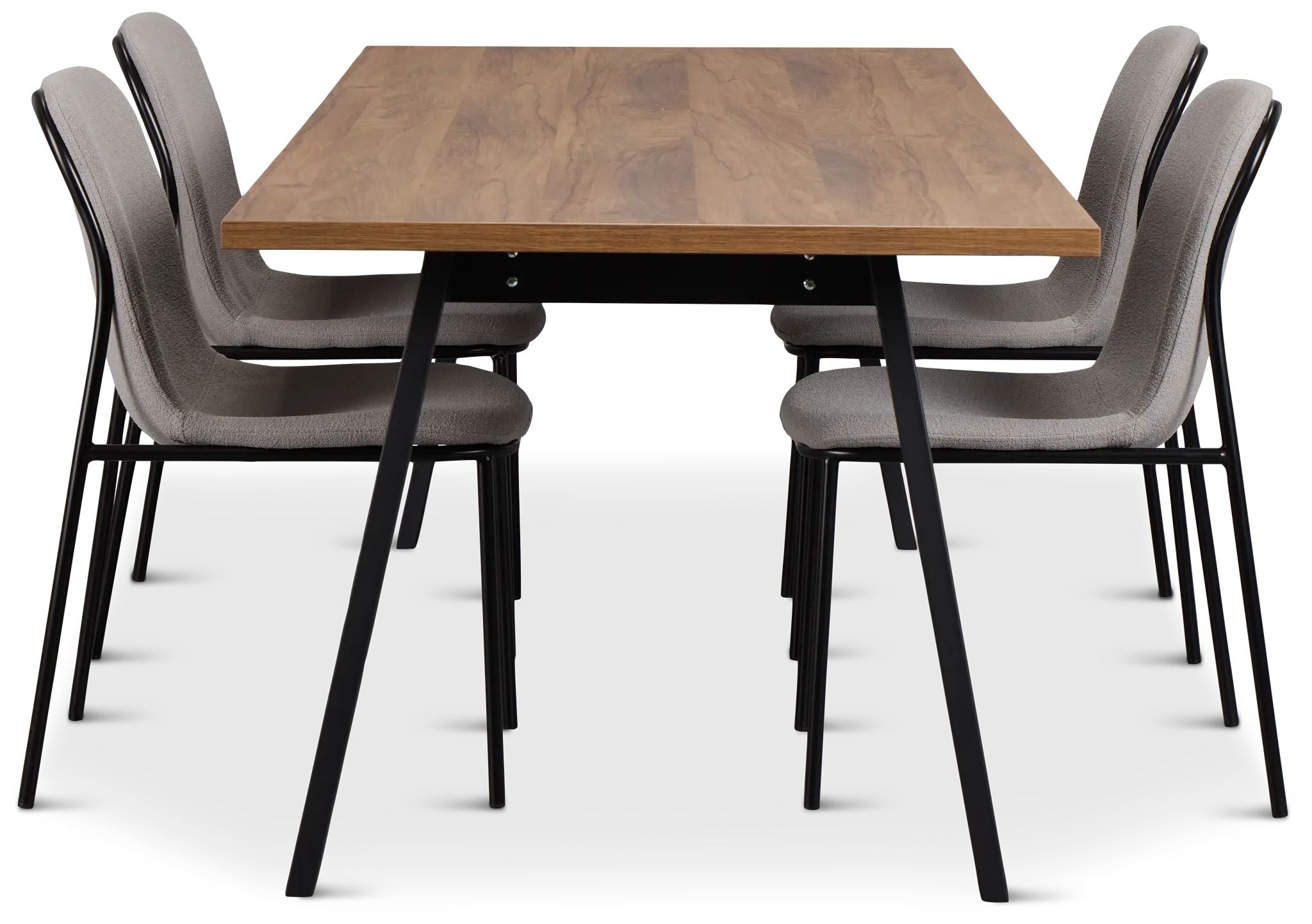 Trento Mid Tone 94" Rectangular Table & 4 Upholstered Chairs Trento Mid Tone 94" Rectangular Table & 4 Upholstered Chairs