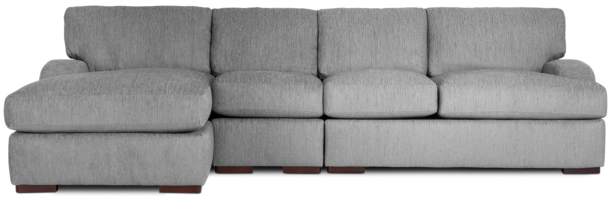 Alpha Light Gray Fabric Small Left Chaise Sectional
