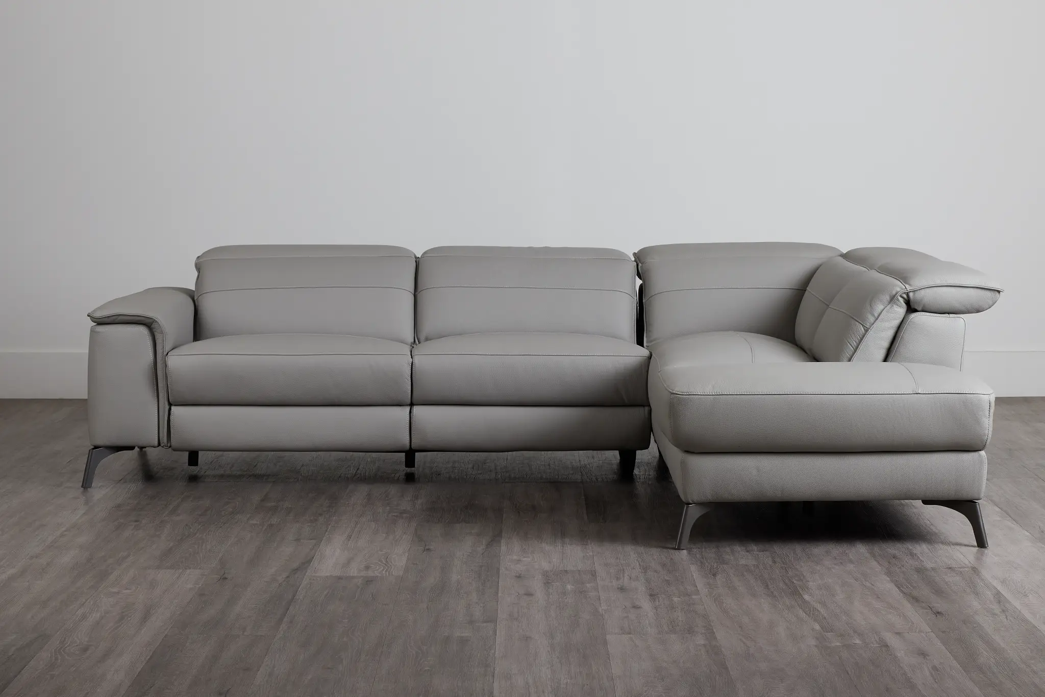 Pearson Gray Leather Right Bumper Sectional Pearson Gray Leather Right Bumper Sectional