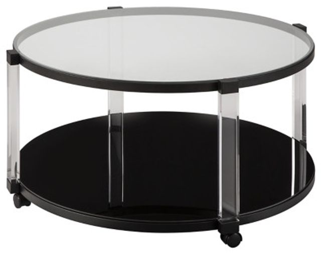 Delsiny Black Castored Round Coffee Table (0)