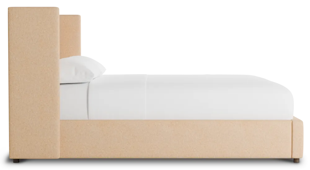 Captiva Merino Taupe 48" Upholstered Shelter Bed