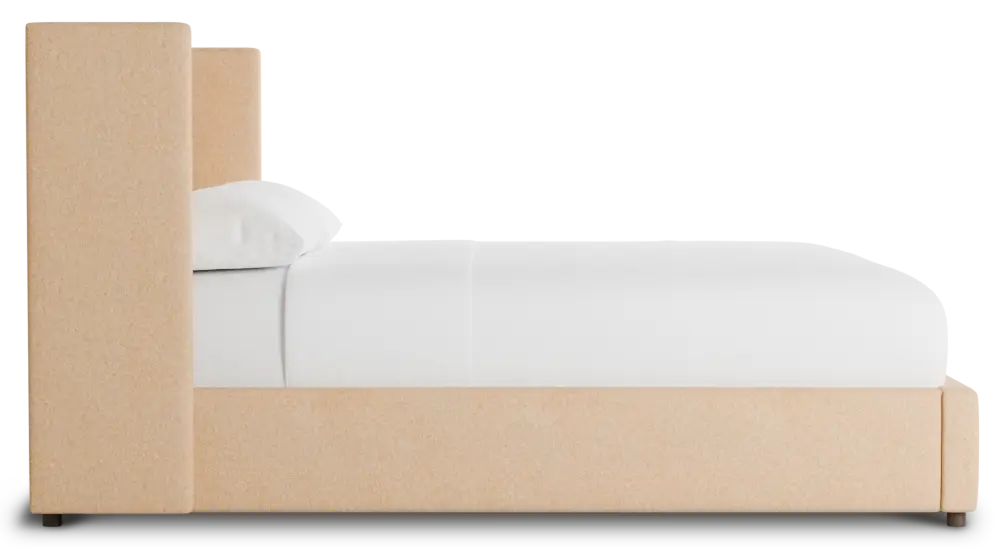 Captiva Merino Taupe 48" Upholstered Shelter Bed Captiva Merino Taupe 48" Upholstered Shelter Bed