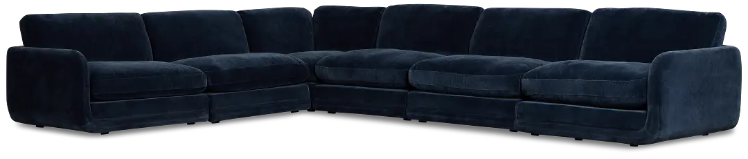 Jules Dark Blue Velvet 6-piece Modular Sectional Jules Dark Blue Velvet 6-piece Modular Sectional