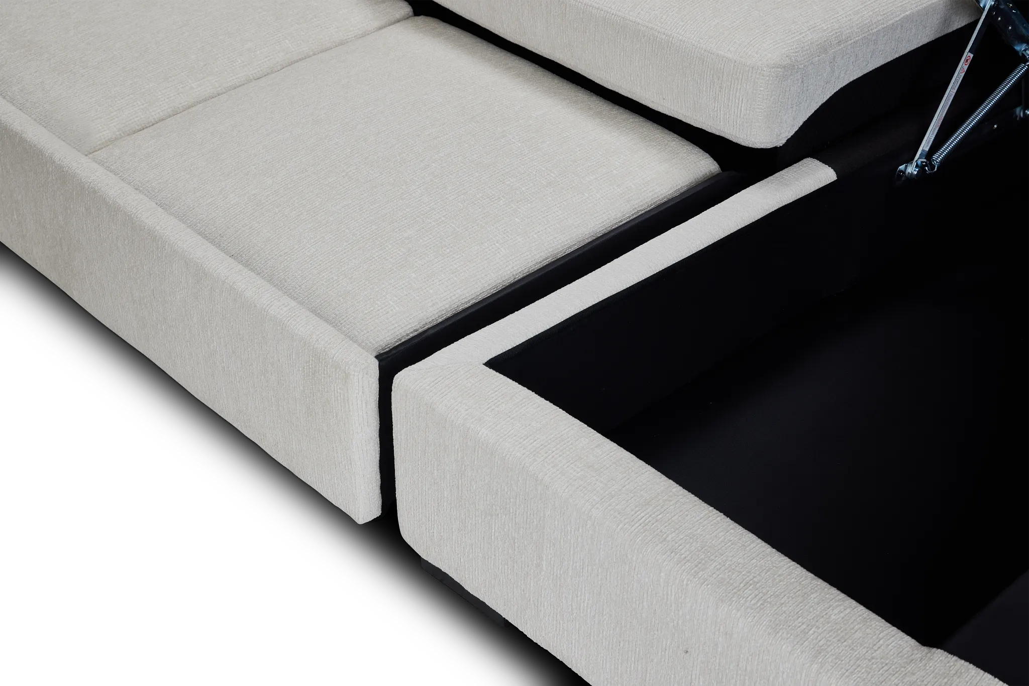 Blakely White Fabric Right Chaise Storage Sectional