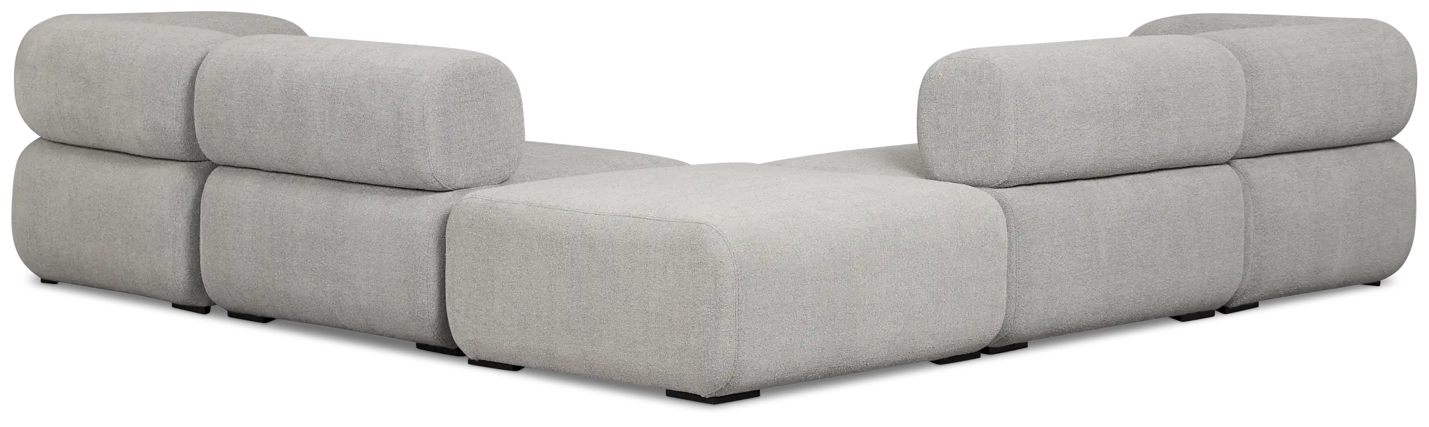 Celeste Light Gray Fabric 5-piece Modular Sectional With Corner Ottoman Celeste Light Gray Fabric 5-piece Modular Sectional With Corner Ottoman