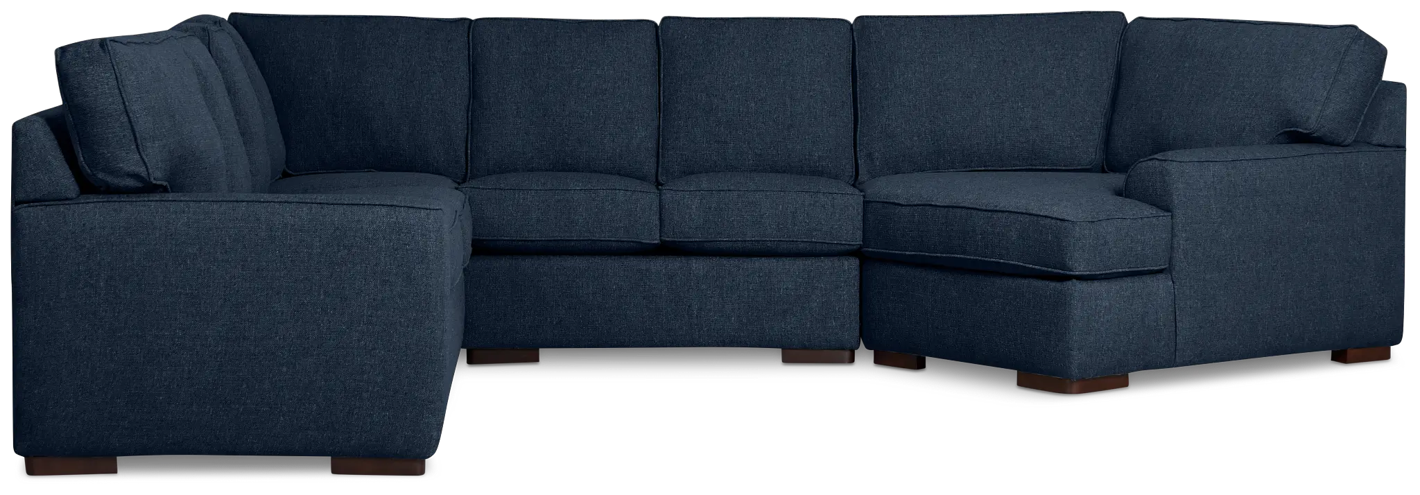 Sinclair Dark Blue Fabric Large Right Cuddler Sectional Sinclair Dark Blue Fabric Large Right Cuddler Sectional