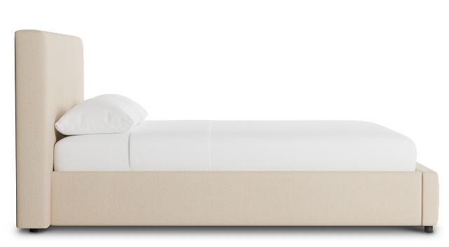 Grayton Peyton Beige 44" Upholstered Platform Bed