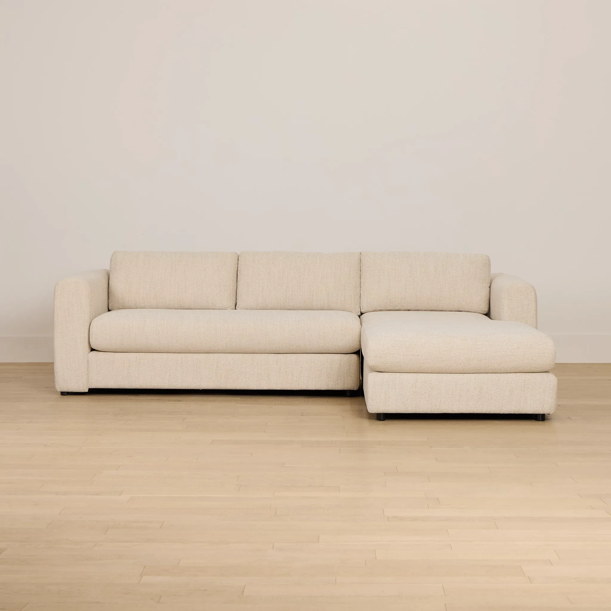 Alma Light Beige Fabric Right Chaise Sectional