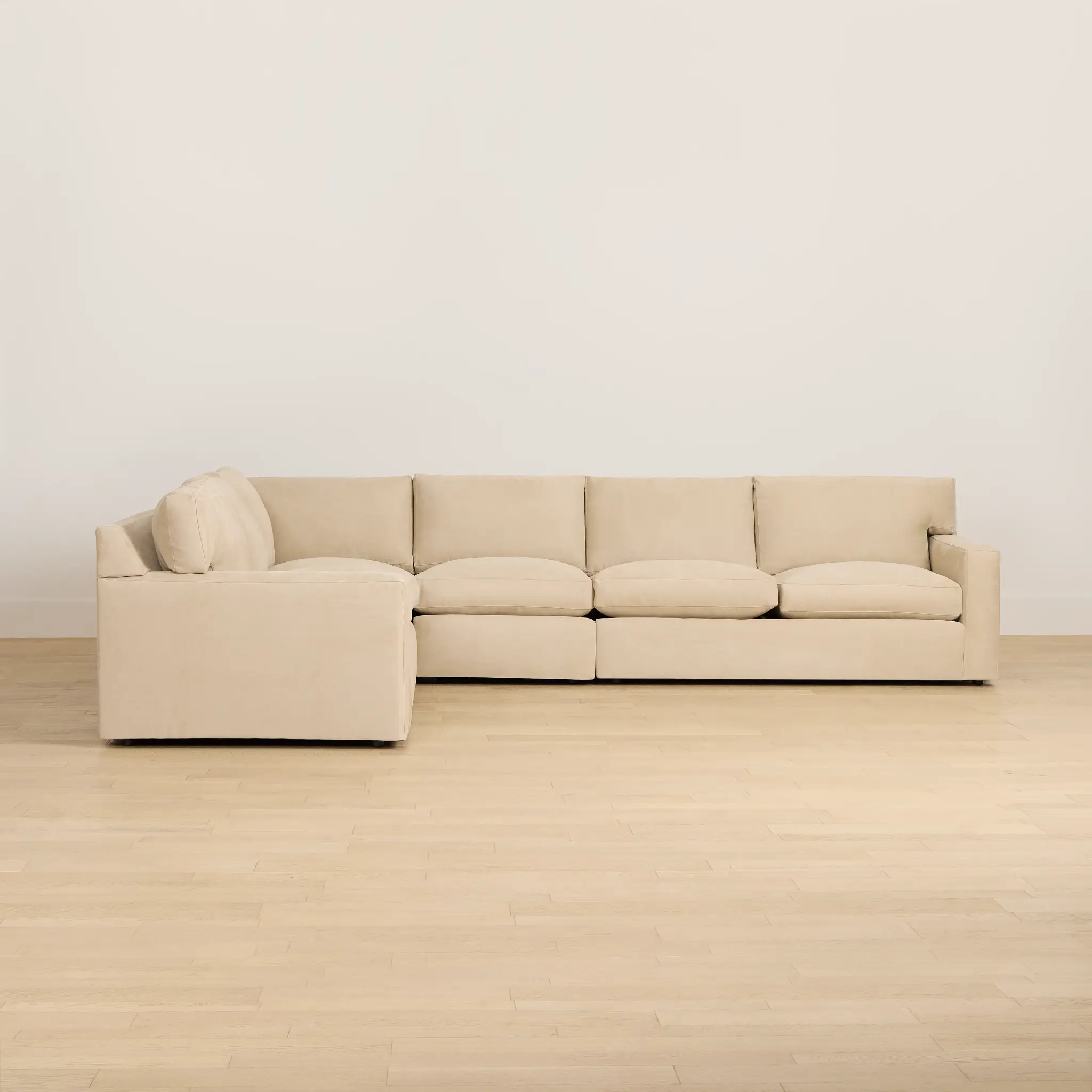 Hudson Beige Fabric Medium Two-arm Sectional Hudson Beige Fabric Medium Two-arm Sectional
