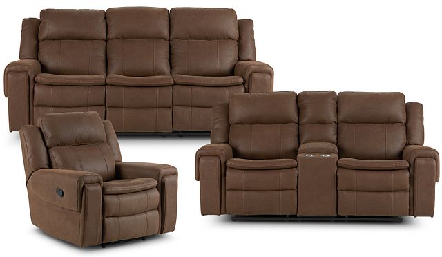Scout Brown Micro Manually Reclining Living Room