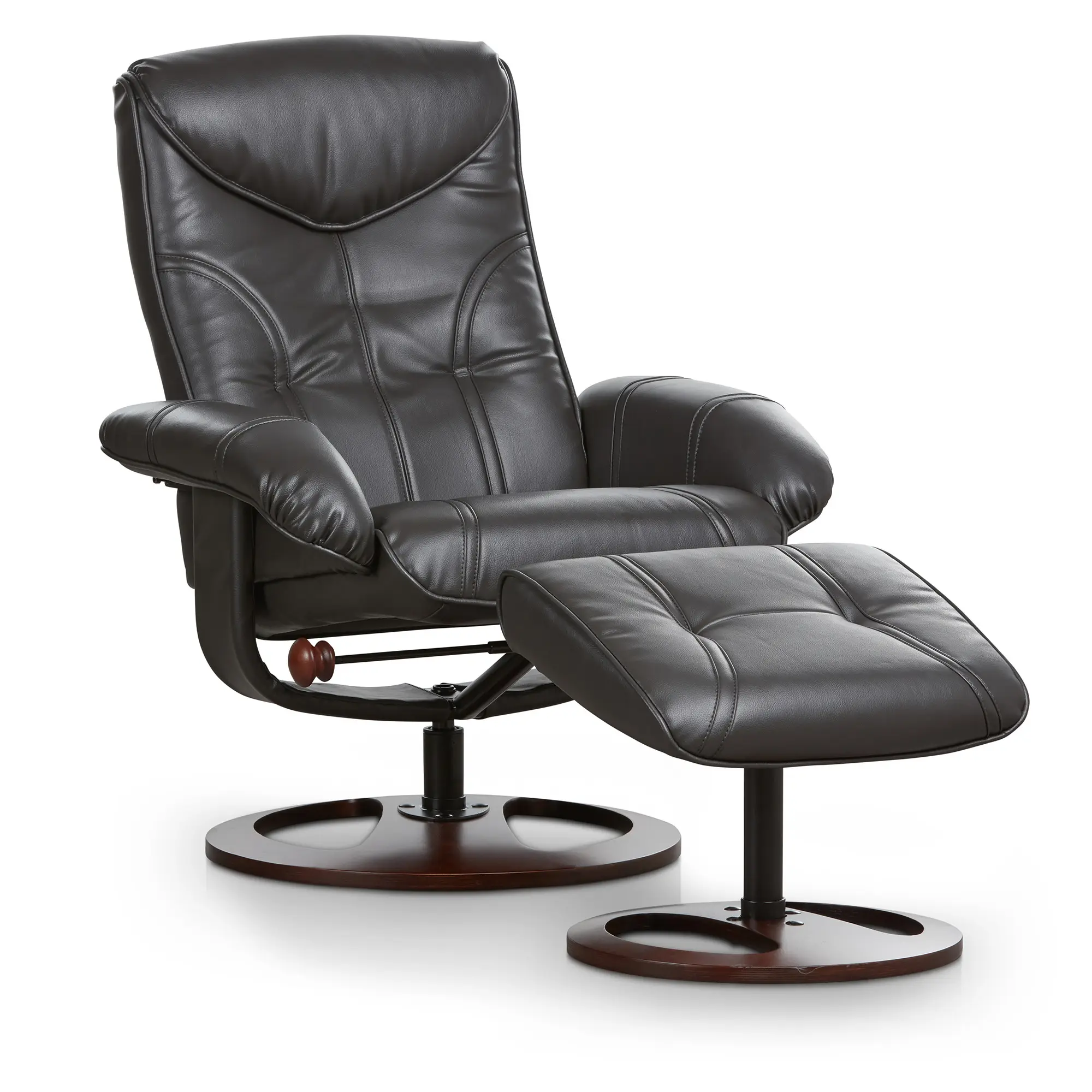 Willis Dark Gray Micro Recliner & Ottoman Willis Dark Gray Micro Recliner & Ottoman