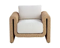 Makel Light Beige Ivory Cushioned Arm Chair