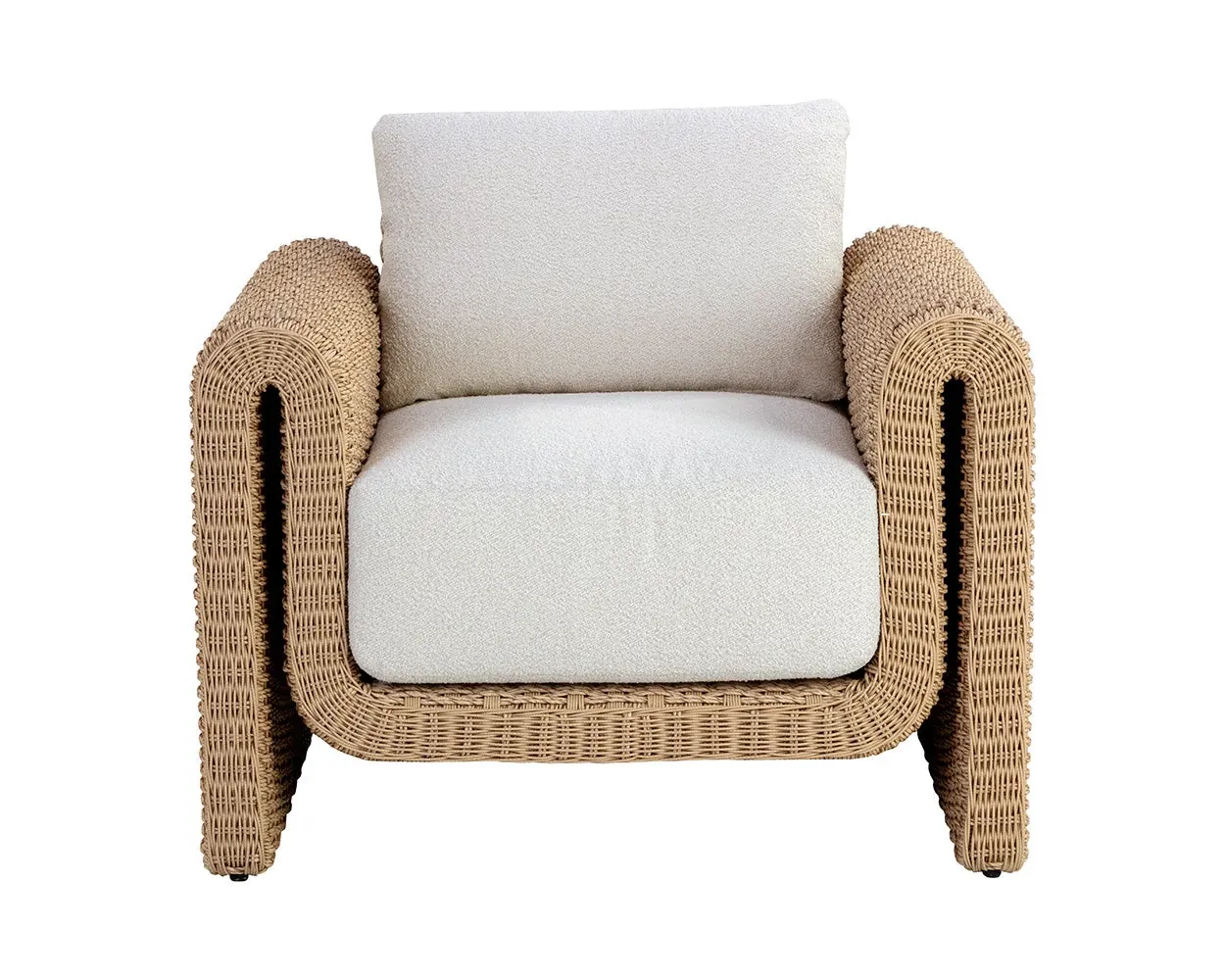 Makel Light Beige Ivory Cushioned Arm Chair