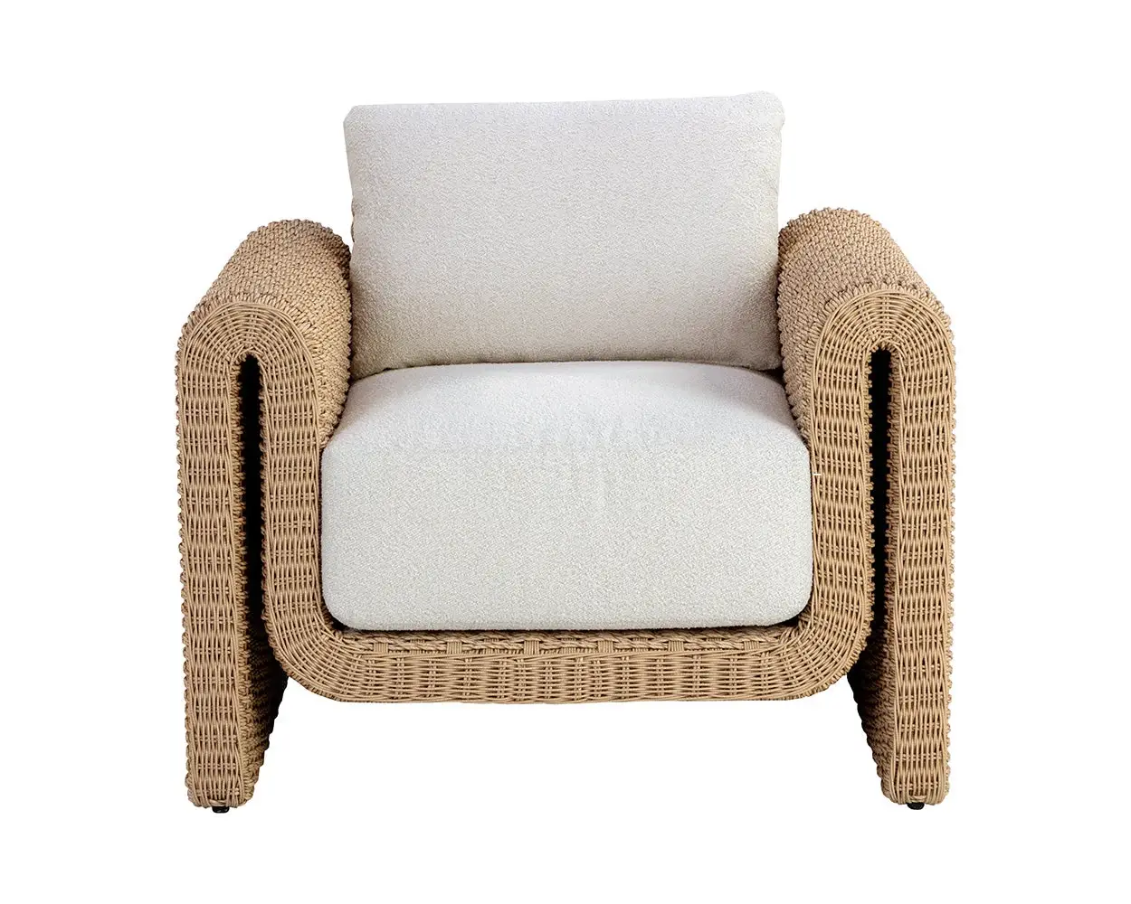 Makel Light Beige Ivory Cushioned Arm Chair Makel Light Beige Ivory Cushioned Arm Chair