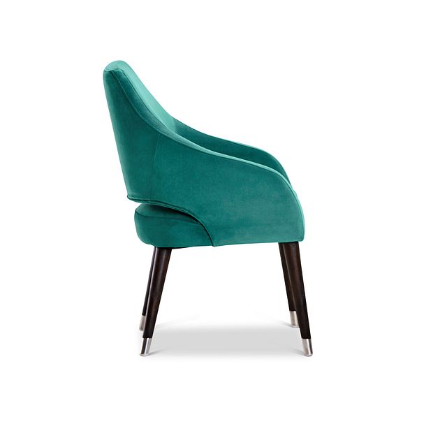 Naveen Teal Velvet Upholstered Arm Chair (2)