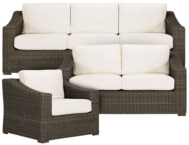 Canyon Gray White Outdoor Living Room Set