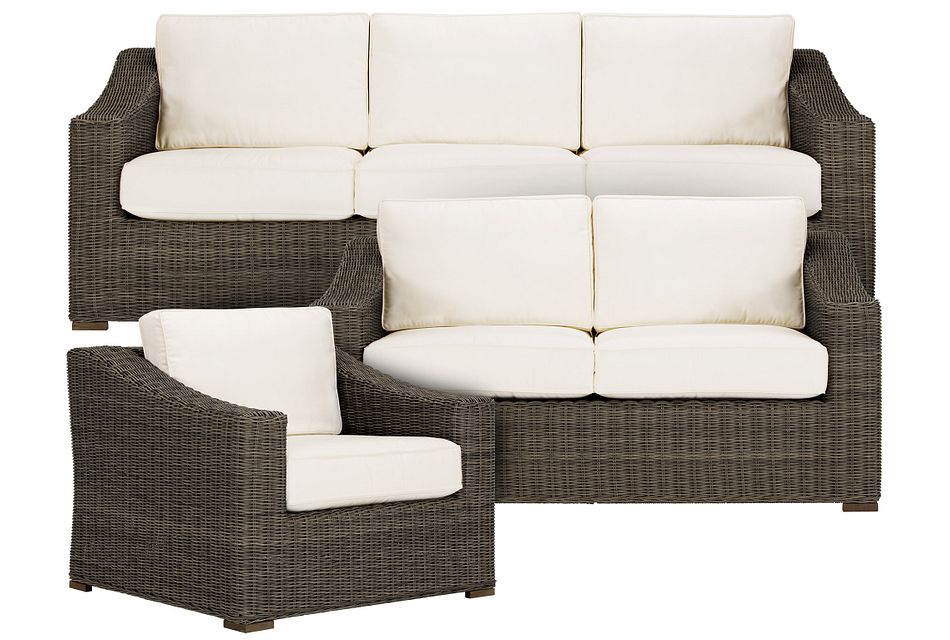 Canyon Gray White Outdoor Living Room Set