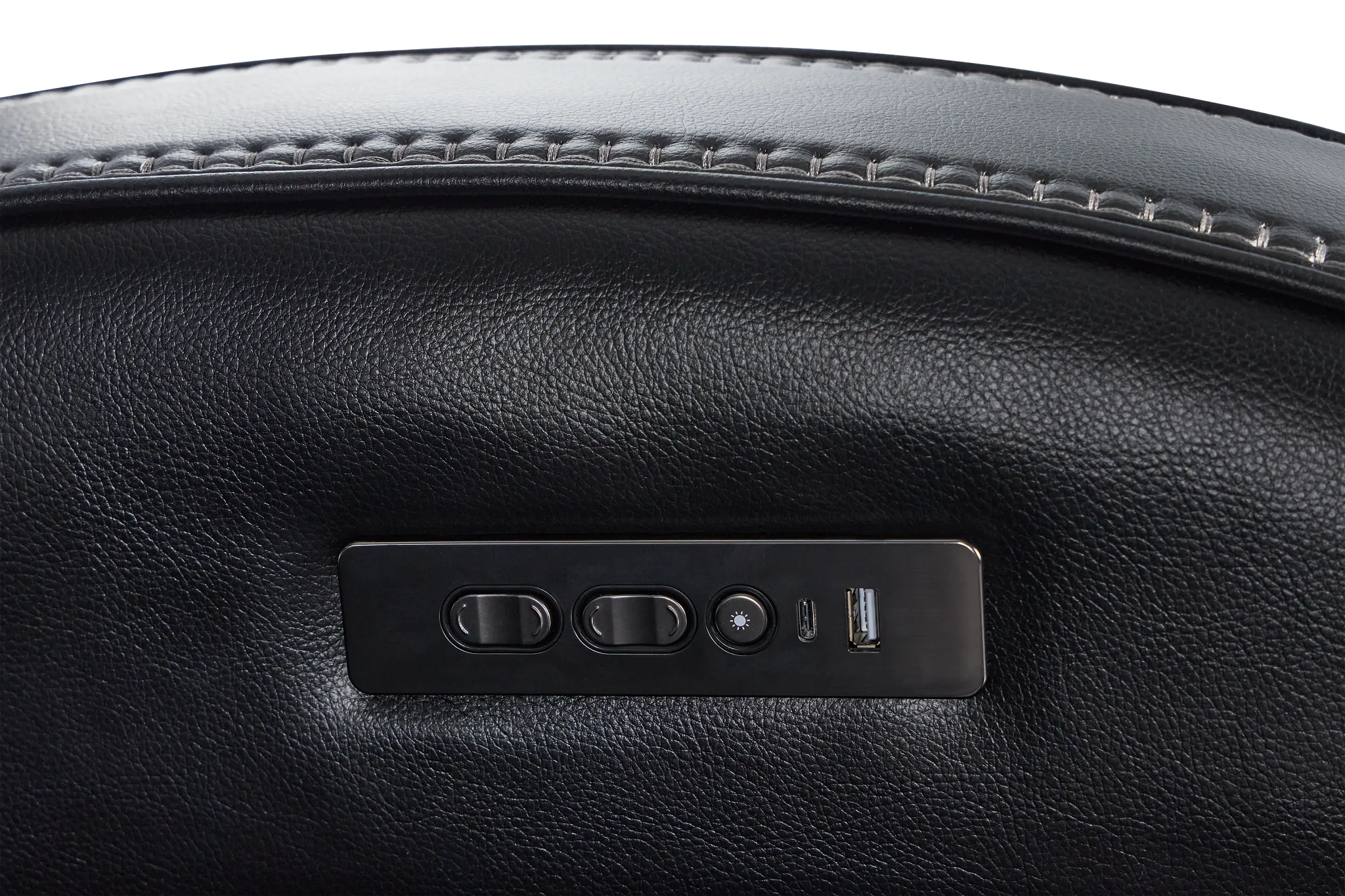 Omega Black Micro Power Reclining Console Loveseat