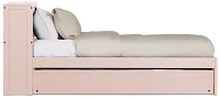 Charleston Pink Bookcase Trundle Bed