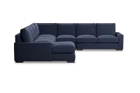 Edgewater Peyton Dark Blue Large Left Chaise Sectional