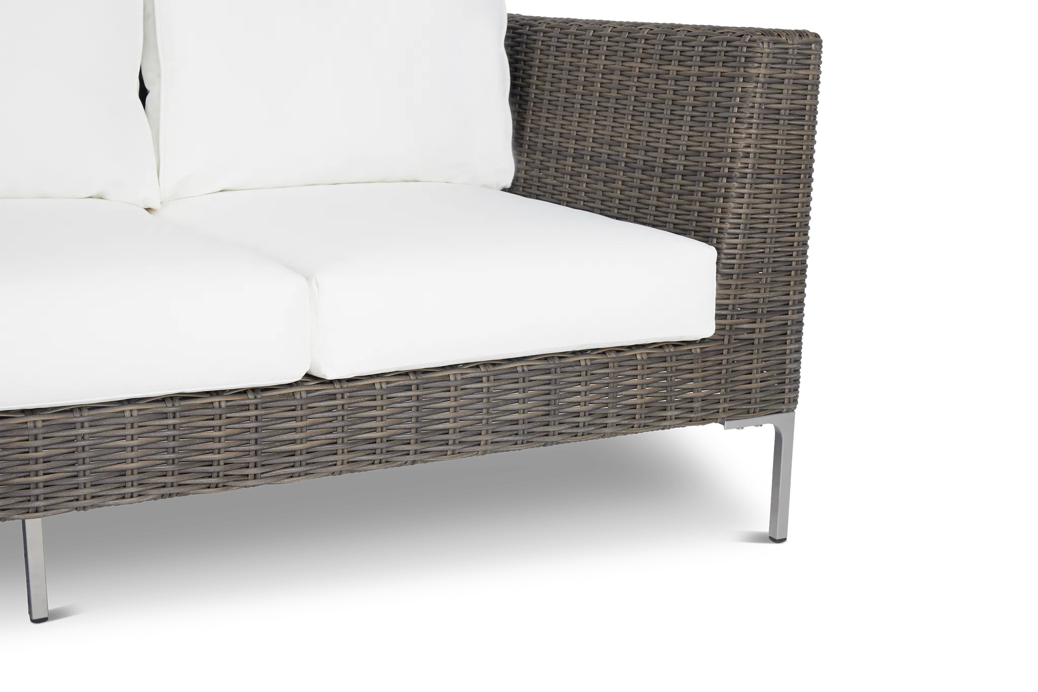 Tulum White Woven Sofa W/ 3 Cushion
