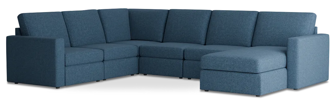 Citymod Blue Fabric Medium Right Chaise Sectional