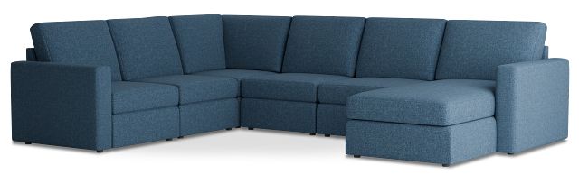 Citymod Blue Fabric Medium Right Chaise Sectional