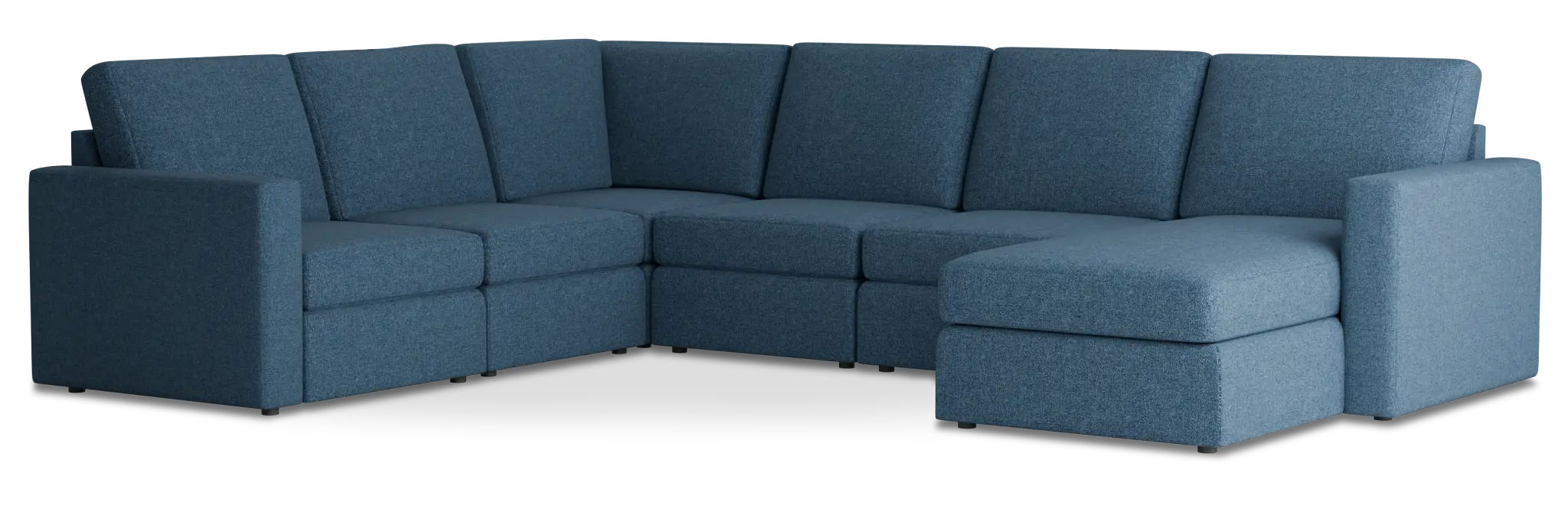 Citymod Blue Fabric Medium Right Chaise Sectional Citymod Blue Fabric Medium Right Chaise Sectional