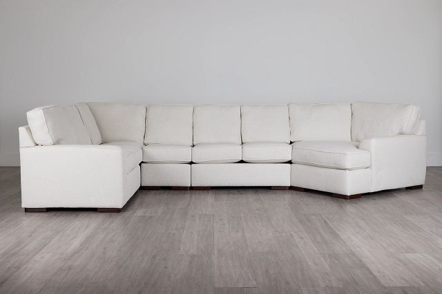 Austin White Fabric Large Right Cuddler Sectional