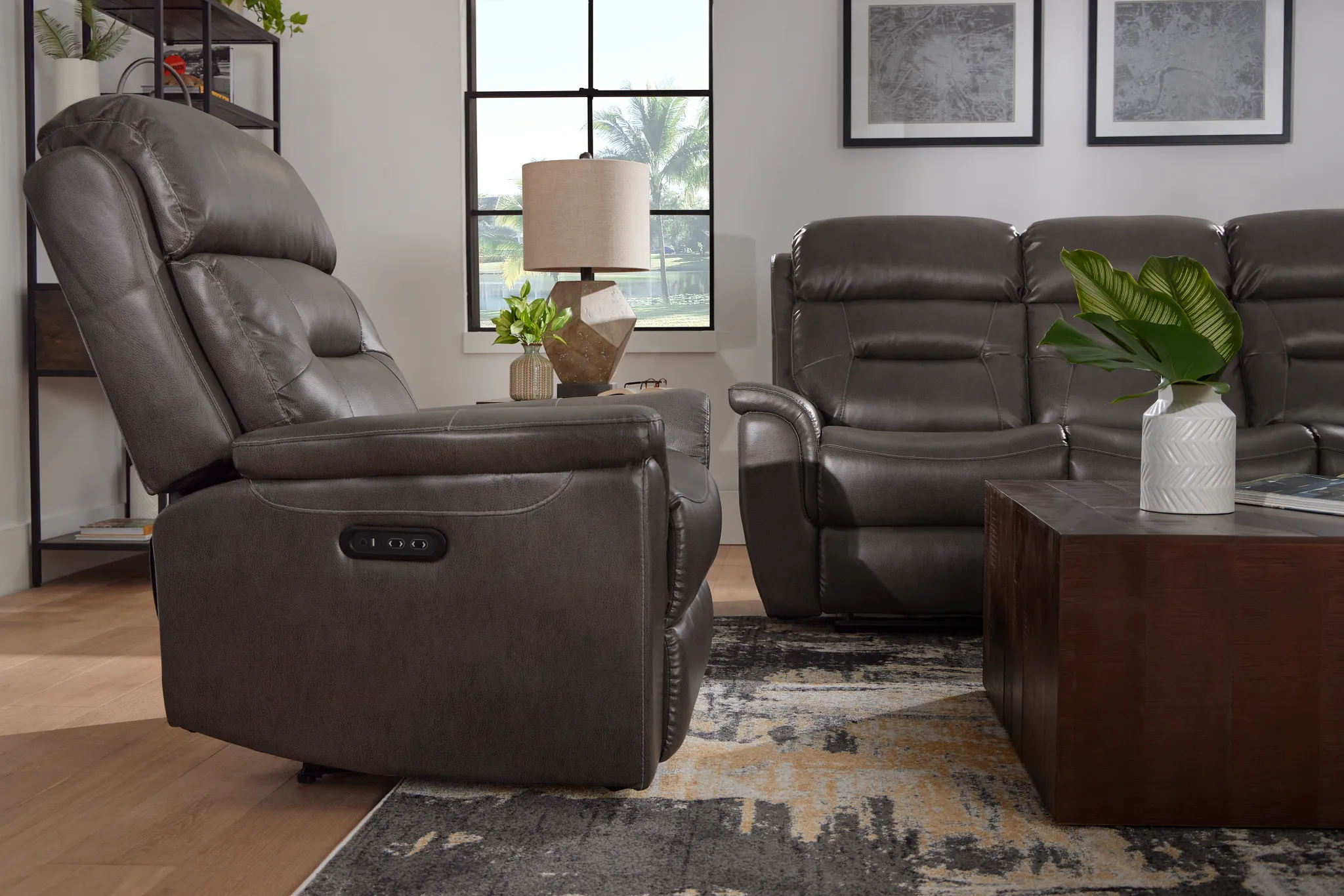 Toby Dark Taupe Micro Power Recliner With Power Headrest