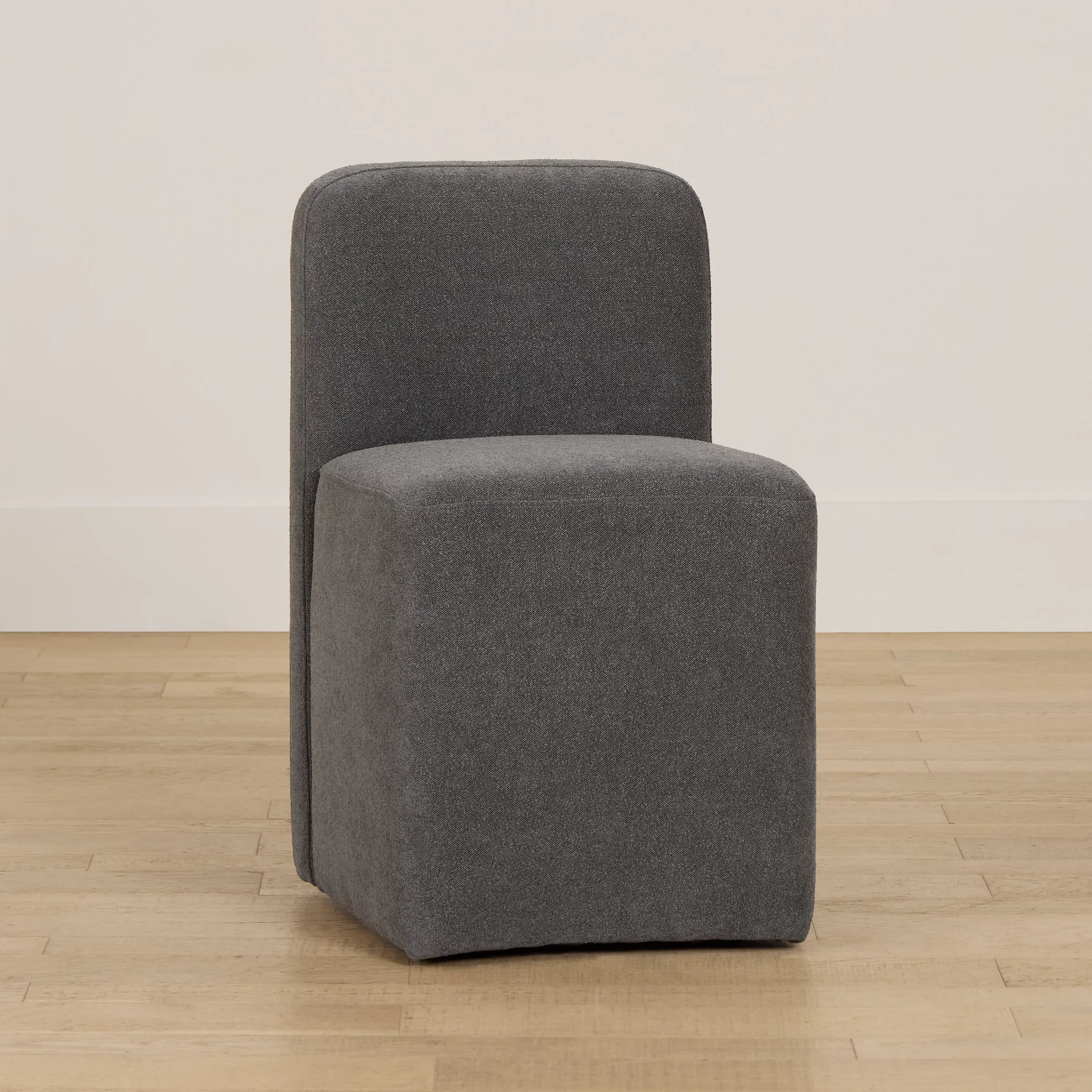 Rex Dark Gray Castored Upholstered Side Chair