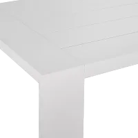 Linear White Gray 87" Aluminum Table & 4 Cushioned Side Chairs