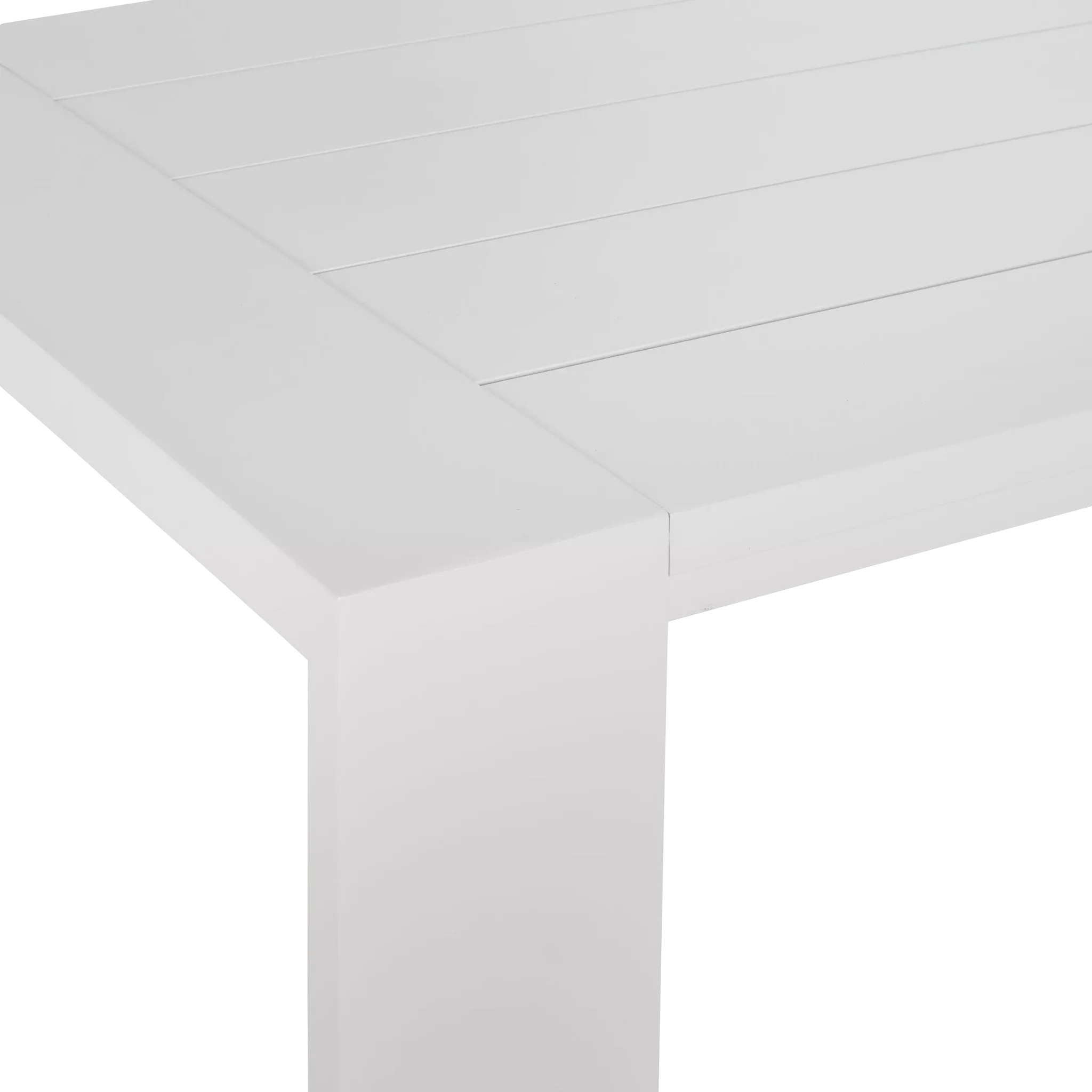 Linear White Gray 87" Aluminum Table & 4 Cushioned Side Chairs