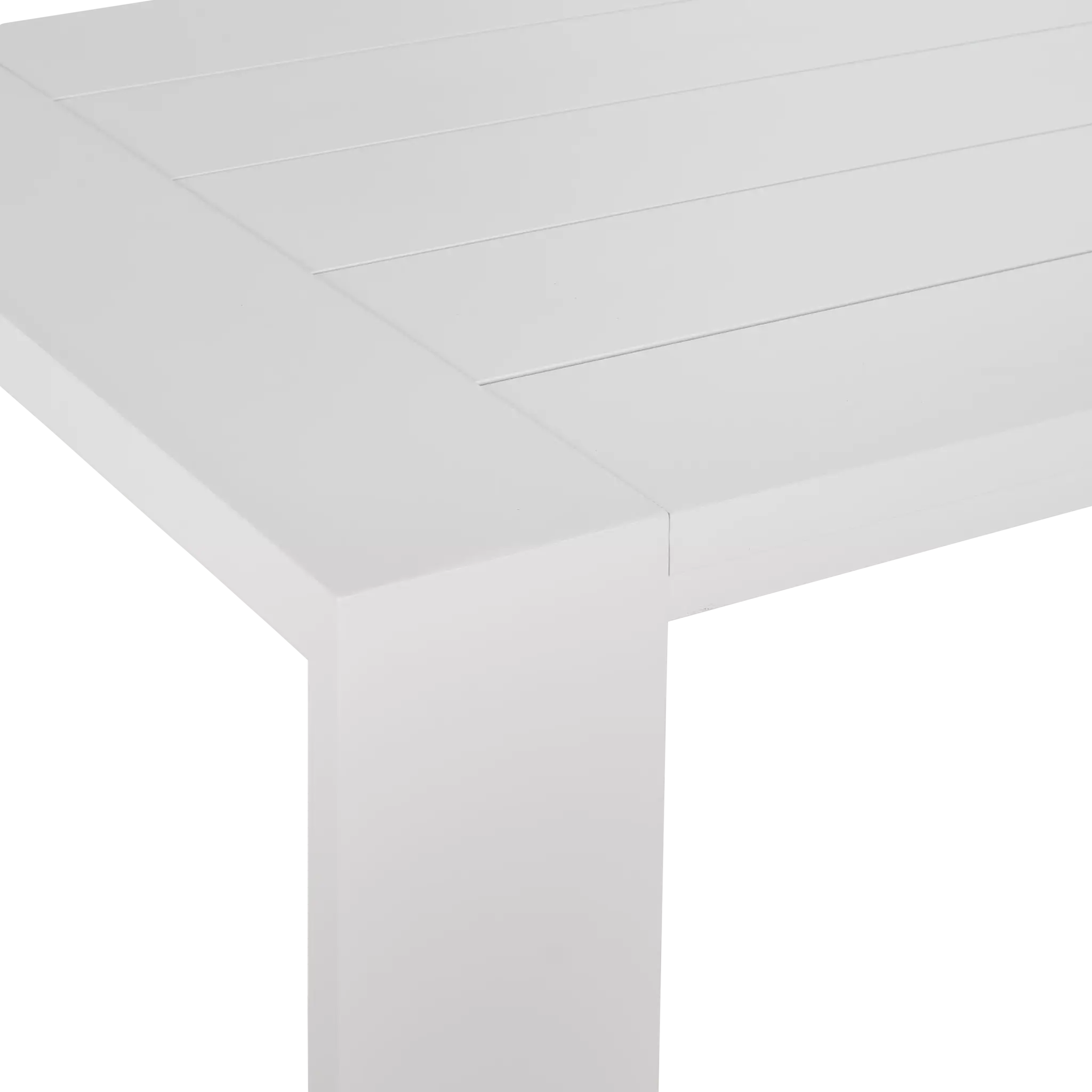 Linear White Gray 87" Aluminum Table & 4 Cushioned Side Chairs Linear White Gray 87" Aluminum Table & 4 Cushioned Side Chairs