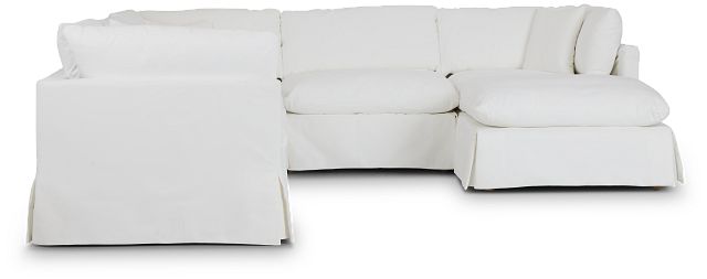 Raegan White Fabric Small Right Chaise Sectional (2)