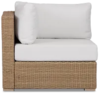 Montecito Light Tone Corner Chair With Light Beige Cushions