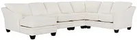 Avery White Fabric Large Left Chaise Sectional