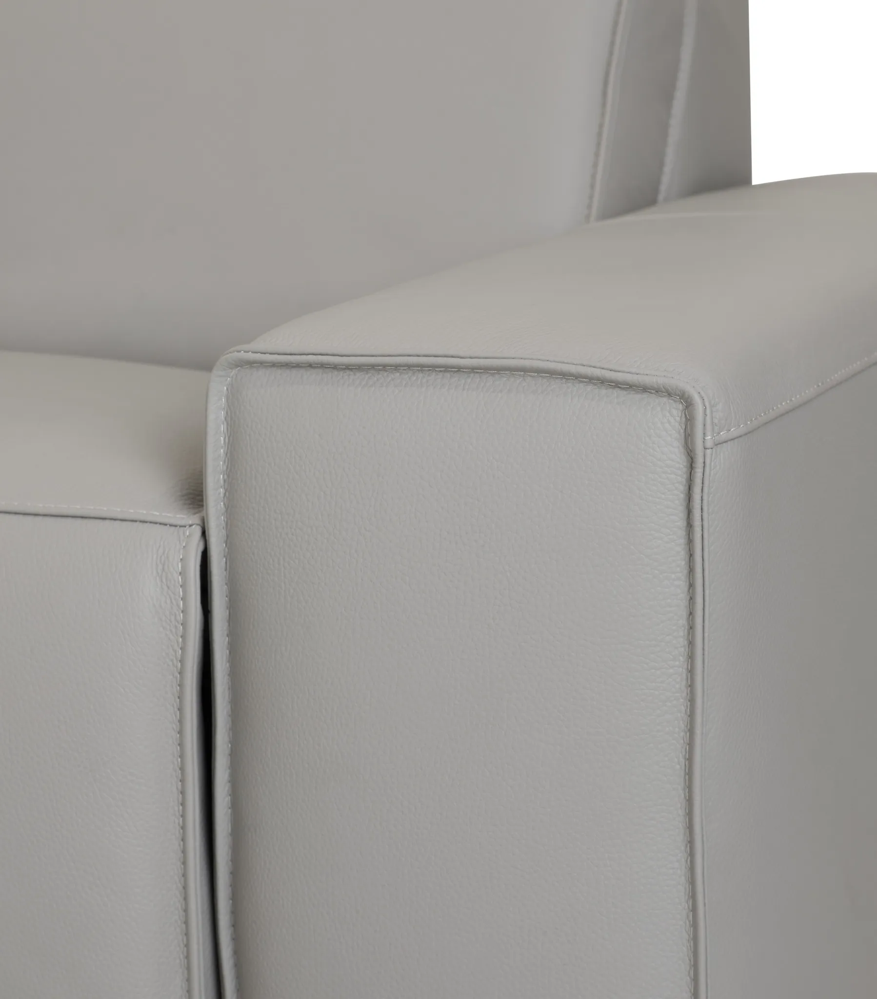 Carmelo Gray Leather Medium Dual Power 2-arm Reclining Sectional