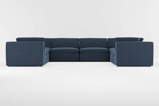 Destin Elite Dark Blue Fabric 8-piece Modular Sectional