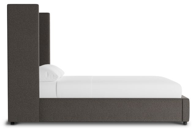 Captiva Elite Dark Gray 60" Upholstered Shelter Bed