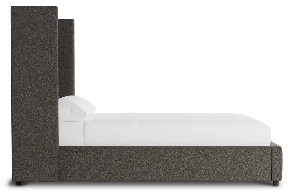 Captiva Elite Dark Gray 60" Upholstered Shelter Bed