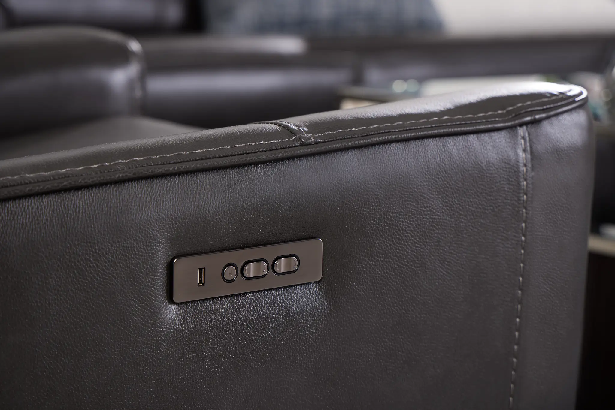 Benji Dark Gray Lthr/vinyl Zero Gravity Power Recliner W/headrest Benji Dark Gray Lthr/vinyl Zero Gravity Power Recliner W/headrest