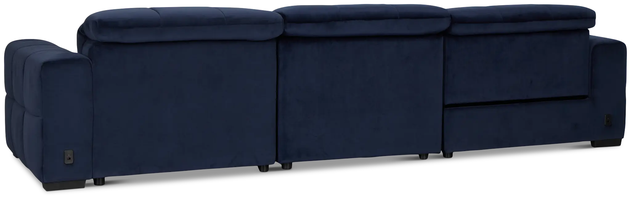 Gemma Navy Velvet Right Chaise Power Reclining Sectional Gemma Navy Velvet Right Chaise Power Reclining Sectional