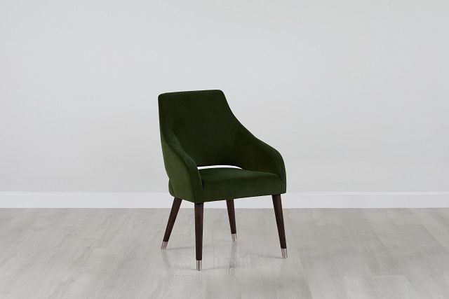 Naveen Dark Green Velvet Upholstered Arm Chair