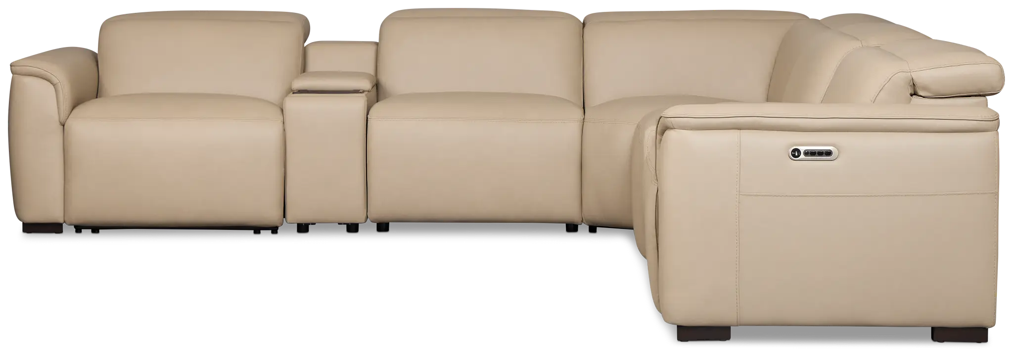 Flexsteel Brodie Taupe Lthr/vinyl Large Triple Power Reclining Two-arm Sectional Flexsteel Brodie Taupe Lthr/vinyl Large Triple Power Reclining Two-arm Sectional