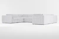 Destin Sea Lane Dark Blue Fabric 8-piece Modular Sectional