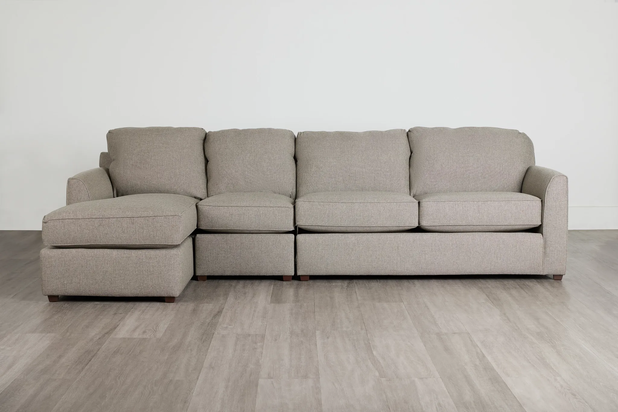 Asheville Brown Fabric Small Left Chaise Sectional