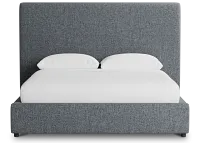 Gayton Elavation Gray 54" Upholstered Platform Bed