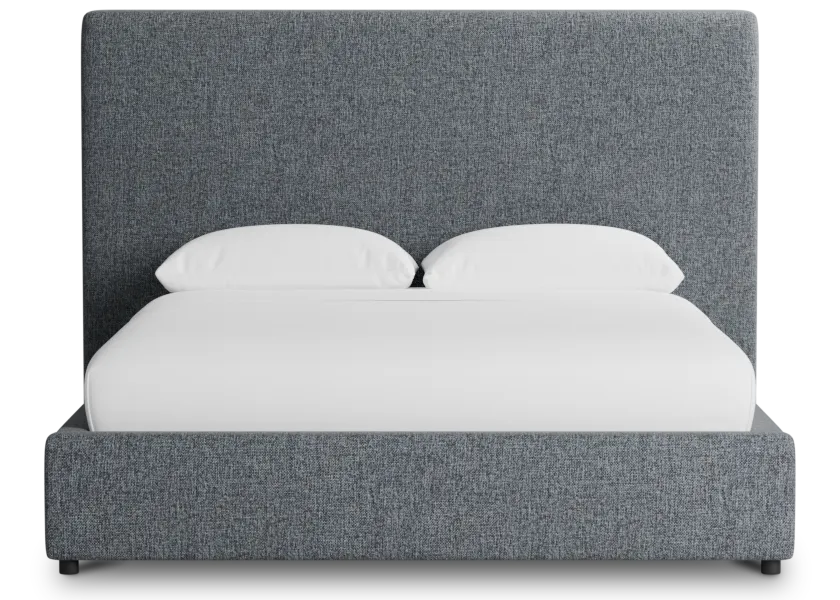 Gayton Elavation Gray 54" Upholstered Platform Bed
